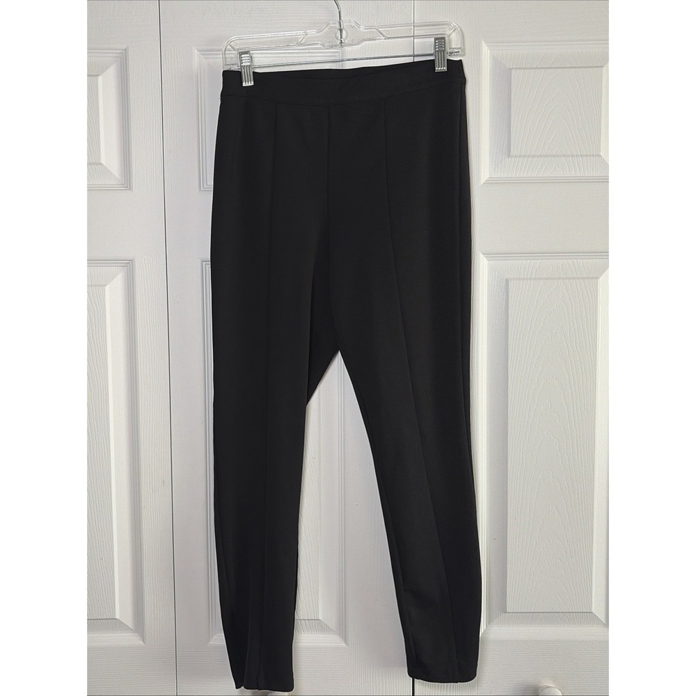 Alexia Admor Pintuck Ankle Zip Pants Womens Size 4 Black Ponte Career Corpcore
